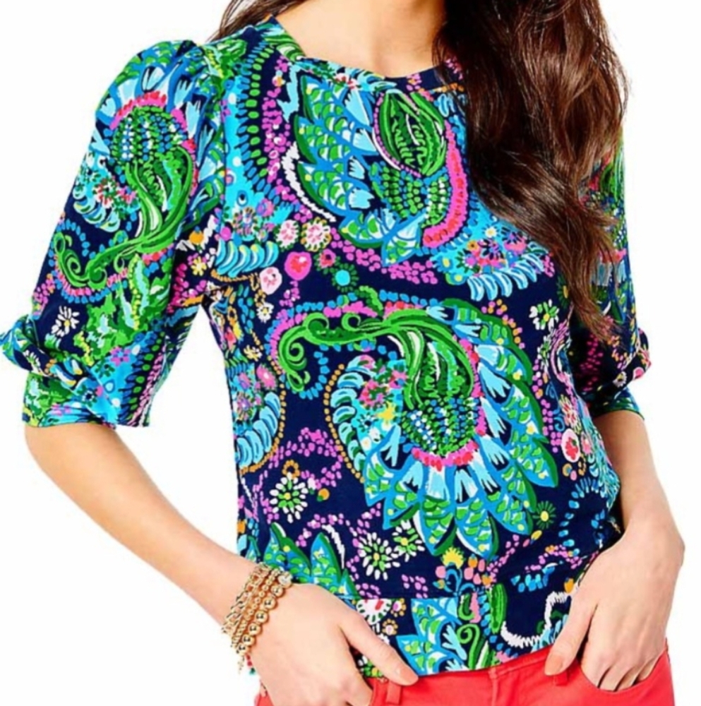 NWT Lilly Pulitzer Corden Sweatshirt Top XL In Take Me To The Sea